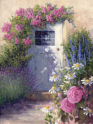 Door with Pink Roses